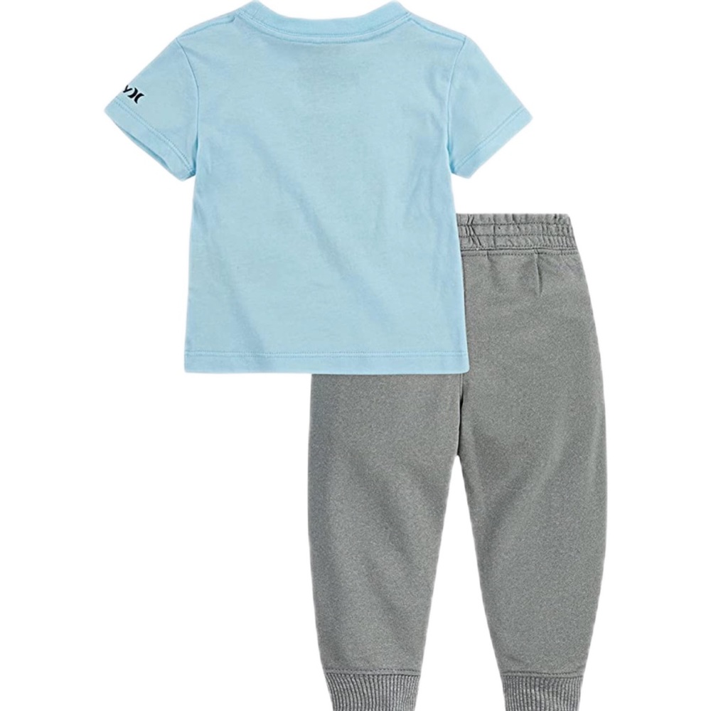 HURLEY BOYS GRAPHIC T-SHIRT JOGGERS 2 PIECE COPA/GREY 18 MONTHS NWT - Picture 4 of 5